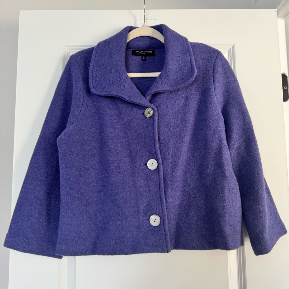 Purple Button-Up 100% Merino Wool Jacket
